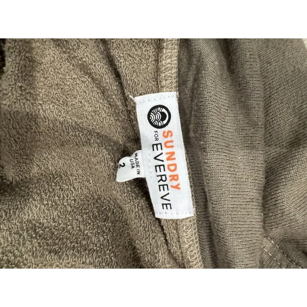 Sundry For Evereve Green Skirt Size M Drawstring Cotton Knit - Picture 6 of 7
